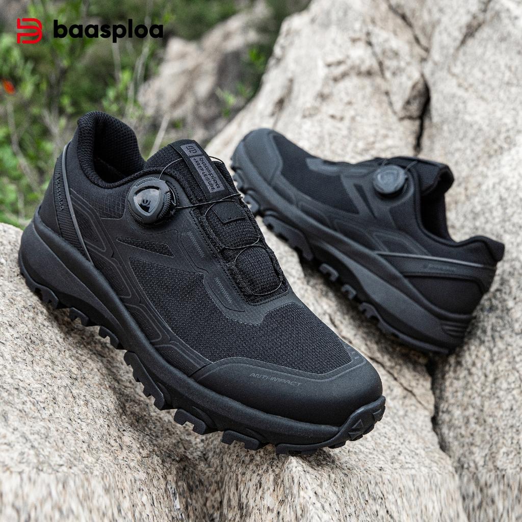 BAASPLOA Мужские походные ботинки для активного отдыха, походная обувь, мужская, с вращающейся пряжкой, легкая, нескользящая, мужской бренд для активного отдыха, мужская обувь, зимняя, обновленная, утолщенная