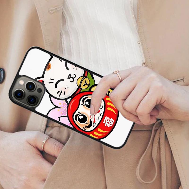 Japanese Lucky Cat Magnetic Phone Case For APPLE iPhone 17 Air 16 14 13 12 Pro Max 15 Plus Wireless Charge With MagSafe Cover
