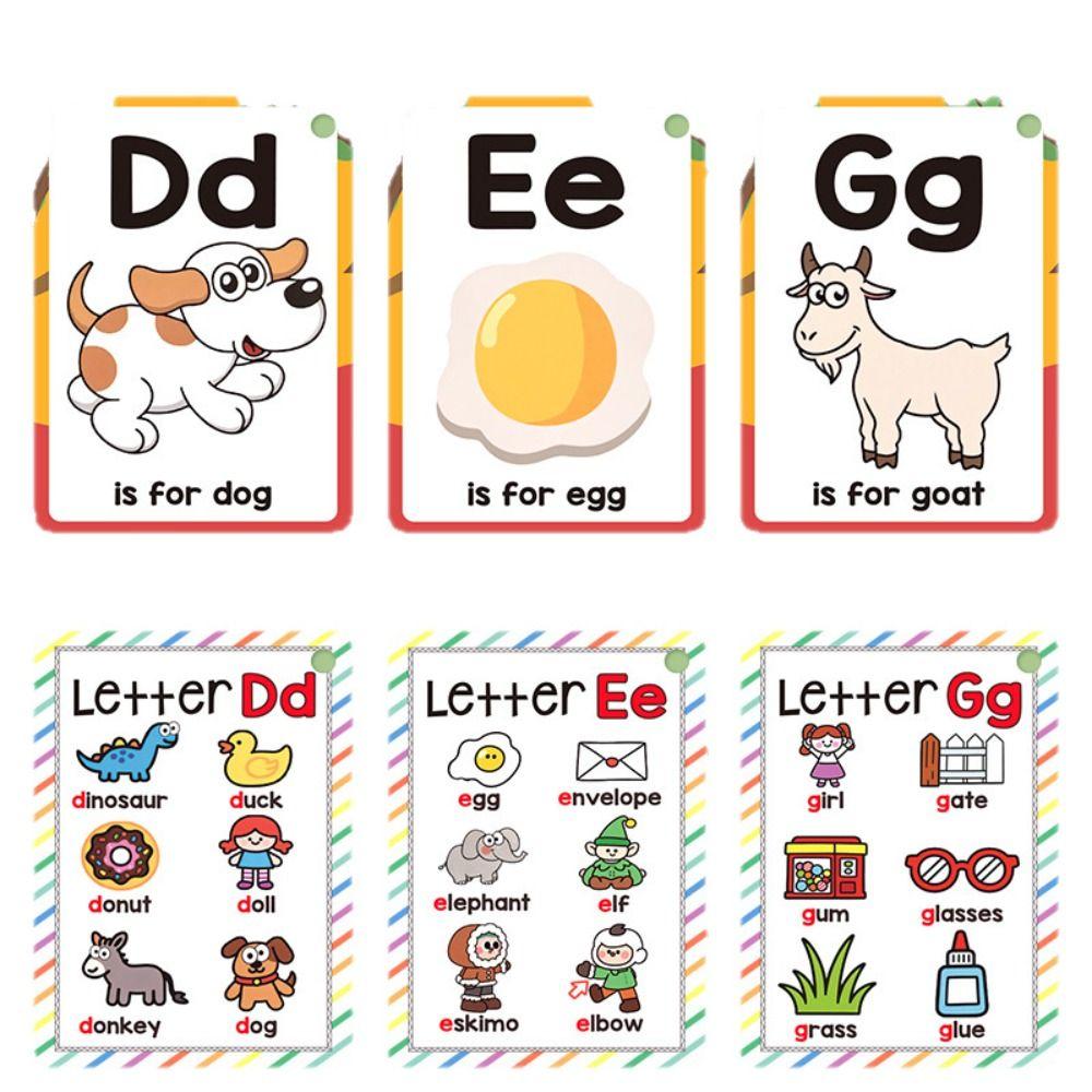 26 Letters Children's Flashcards 156 Words Montessori Learning Cards Home Learning