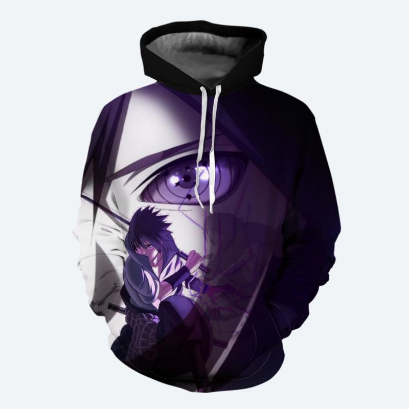 Учиха Саске Мальчики Девочки Толстовка Наруто Мужская Толстовка 3D Печать Японский Аниме Пуловер Модная Мужская Толстовка Акацуки Мужская Одежда