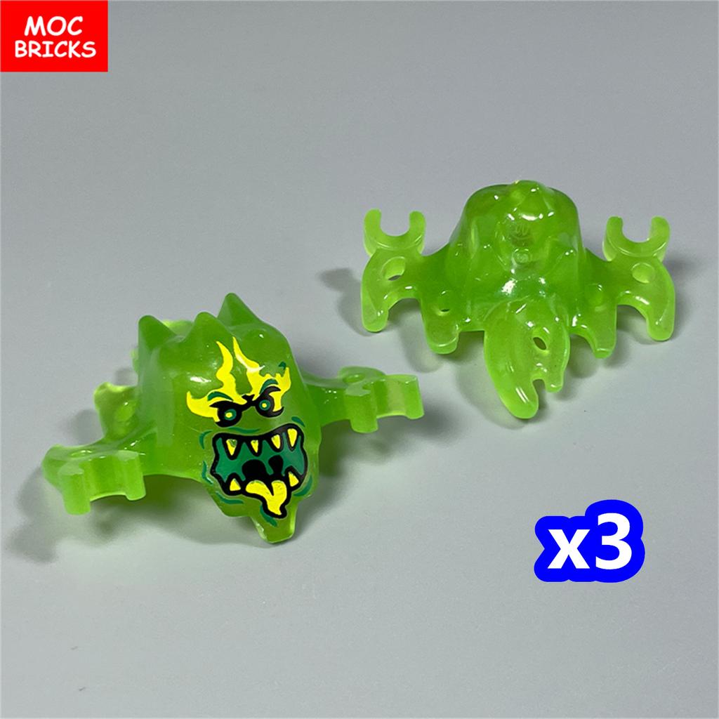Нетоксичные Moc Кирпичи Хэллоуин Светящийся Шлем Фигурка Призрак Строительные Блоки Аксессуары Подарки для Детей Детские Игрушки