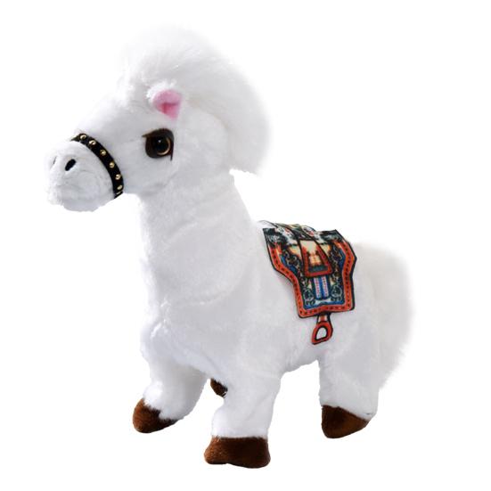 Электрическая плюшевая игрушка-лошадка для детей, ходящая, с подвижным хвостом, интерактивная, плюшевая игрушка-лошадка, для малышей, мальчиков, девочек, развивающая, имитация, мягкая игрушка