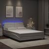 VidaXL Bed Frame with LED Lights White 140x190 Cm Faux Leather, Bed, Slatted Base, Faux Leather Bed, Bedroom Furniture At 3214104