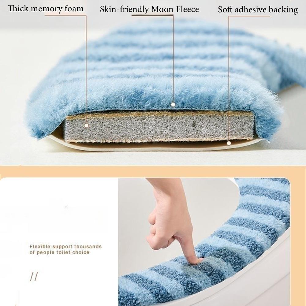 Утолщенный чехол на сиденье унитаза, мягкий моющийся самоклеящийся коврик для унитаза, универсальный теплый коврик для туалета, аксессуары для ванной комнаты, туалет