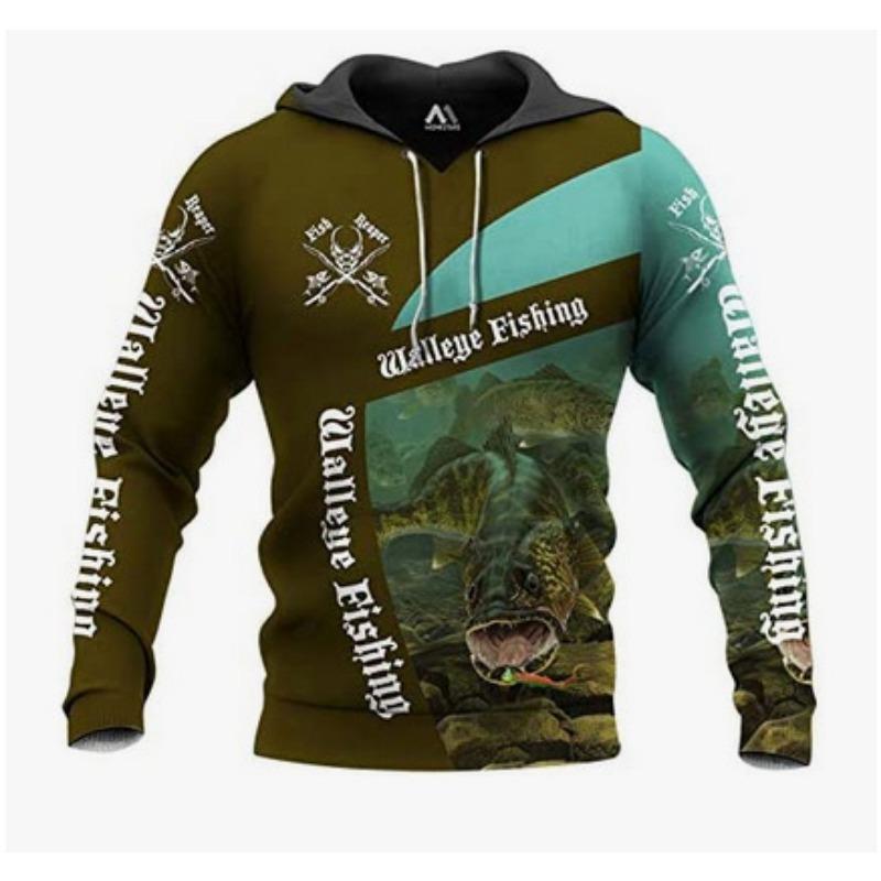 Autumn New 3D Digital Print Air Layer Animal Hoodies Men Sport Casual Fashion No Velvet Added Hooded Sweater
