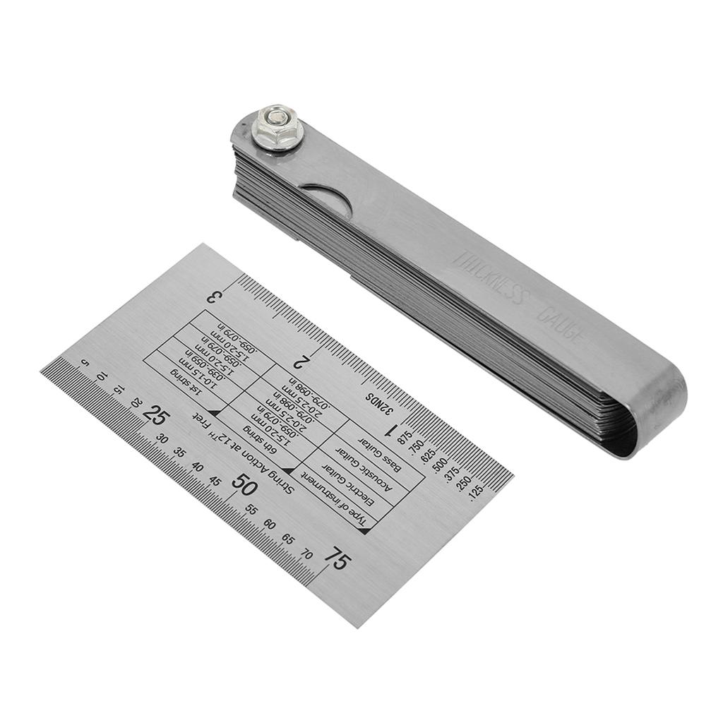 Линейка для измерения струн, 32 щупа, накладка на гриф, защита ладов