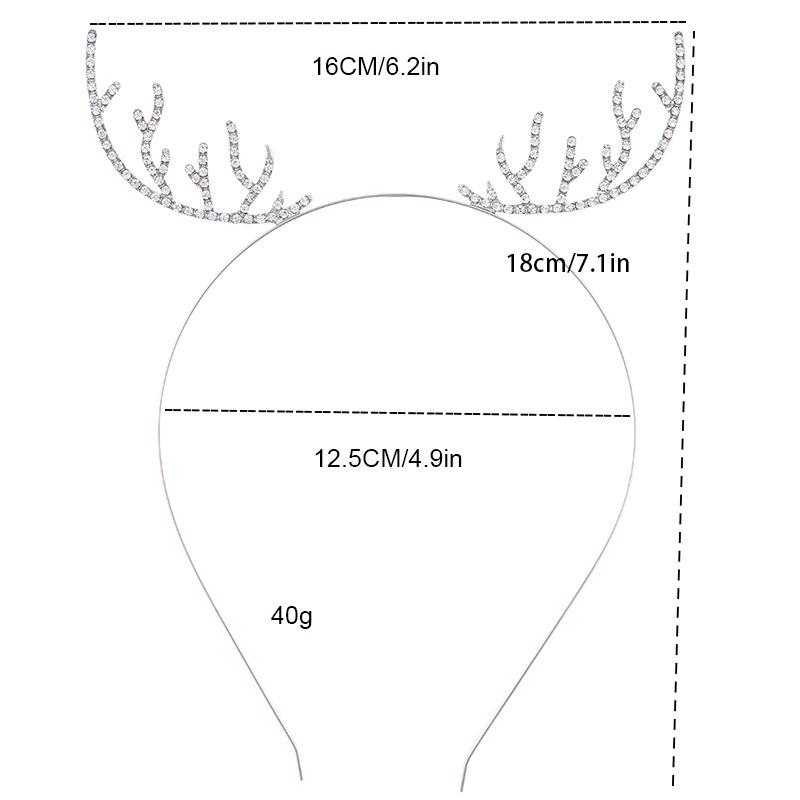 European & American Crystal Christmas Headband - Fashionable Hair Accessory Crown for Girls