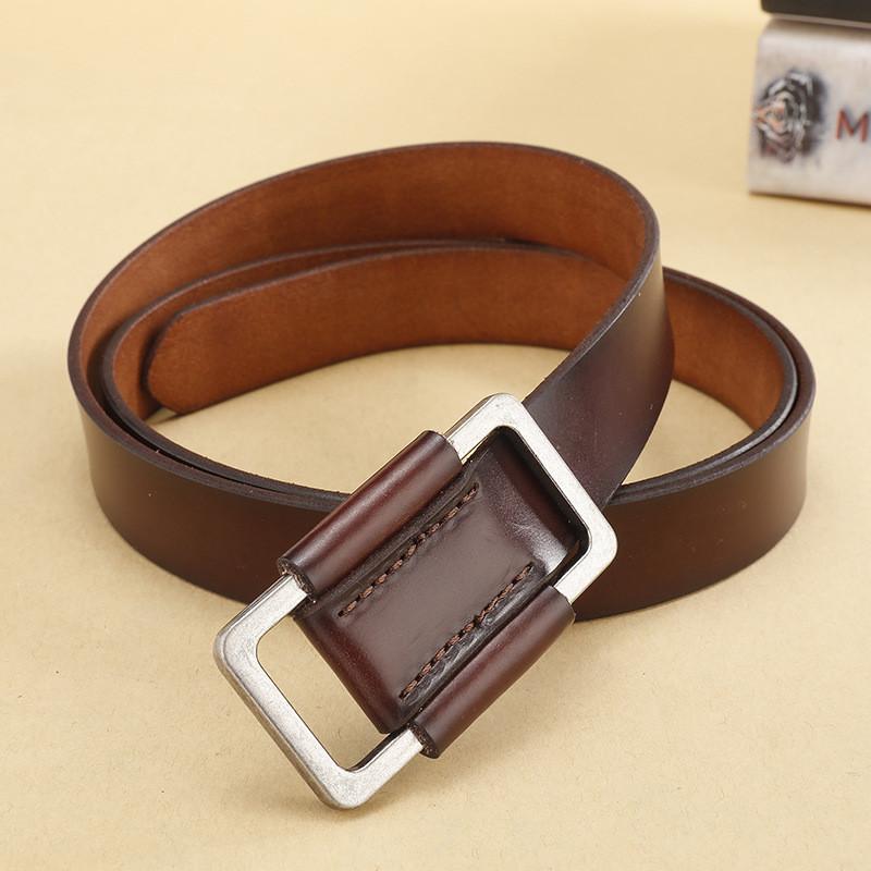 Casual Leather Belt For Women With Alloy Buckle And Highquality Leather For Pants Decoration
