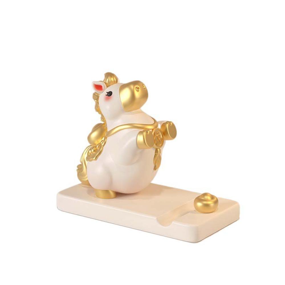 Horse Mascot Zodiac Pony Phone Holder Resin Cell Phone Bracket Desktop Ornaments