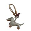 PU Leather Animals Keyring Hanging Ornament Mini Car Key Accessories Dachshund Dog Keychain  Men