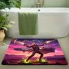 Bath Mat 1pc, Spiderman Guards City, MARVEL Flannel Rectangular Mat, Bathroom Non-Slip Entrance Mat, Fun Door Decoration Mat,