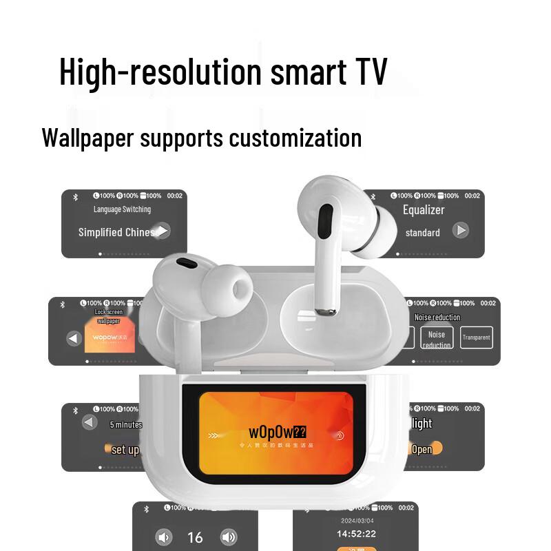 Беспроводные Bluetooth-наушники WOPOW AirPro5P TWS с интеллектуальным экраном и ANC