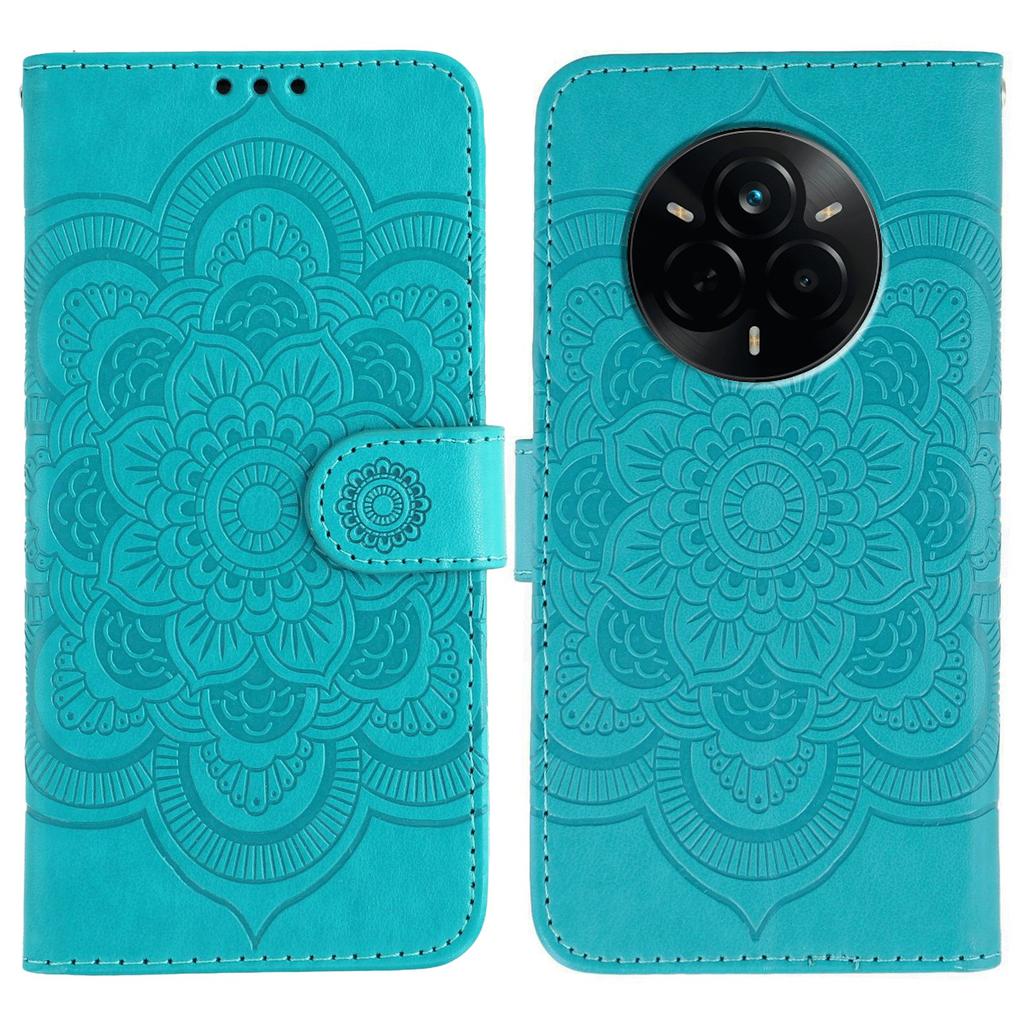 For Realme 14 Pro 5G Case PU Leather Mandala Imprinted Design Wallet Phone Cover