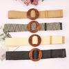 Classic Pp Grass Woven Waist Belt For Ladies With Smooth Buckle For Dress And Skirt Accessory
