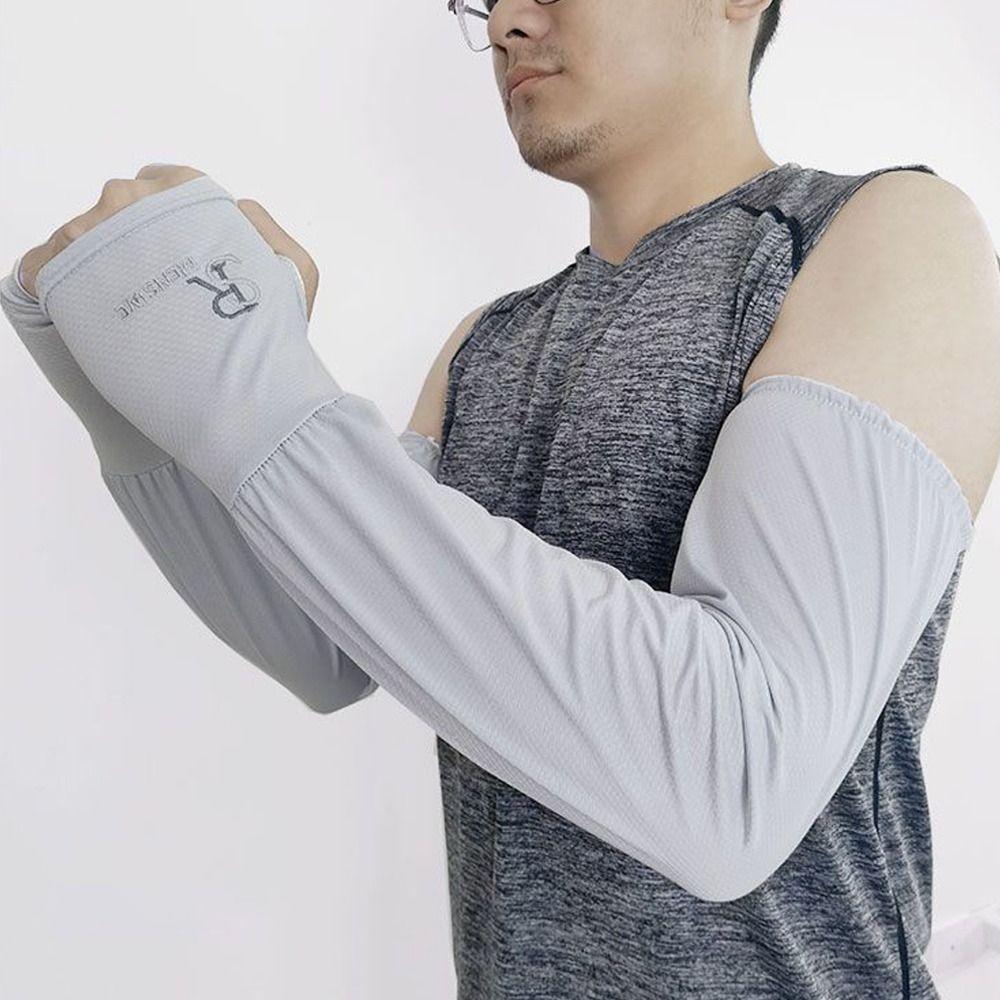 Ice Silk Anti UV Arm Covers Sunscreen Driving Gloves Thin Arm Protector  Female