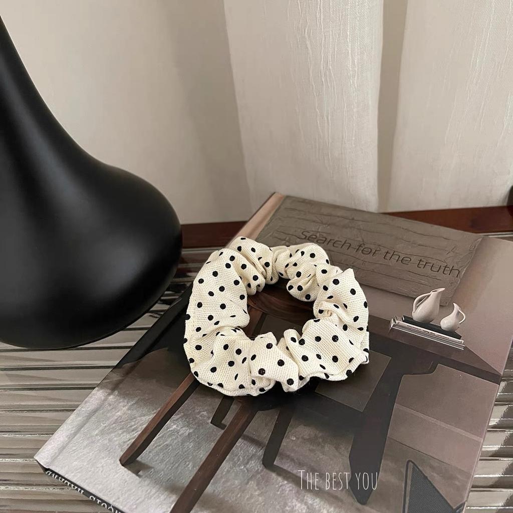 New Scrunchies Polka Dot Large Size Hair Ties Elastic Hair Band Sweet Vintage Hair Rope Women Hair Accessories