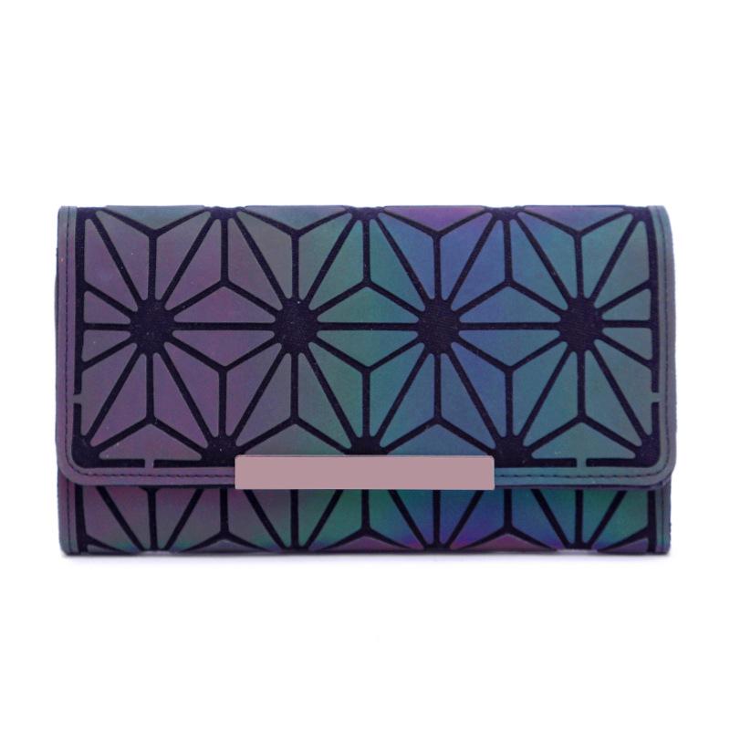 Women Wallet Clutch Female Long Noctilucent Purse Geometric Zipper Glowing Phone Wallet Ladies Fashion Luminous Clutch