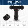 IP68-T2M25 T Branch Solderless Waterproof Sealed Wiring Connector Outdoor Underwater 5Pin LED Lighting Terminal Block 0.5-4.0mm