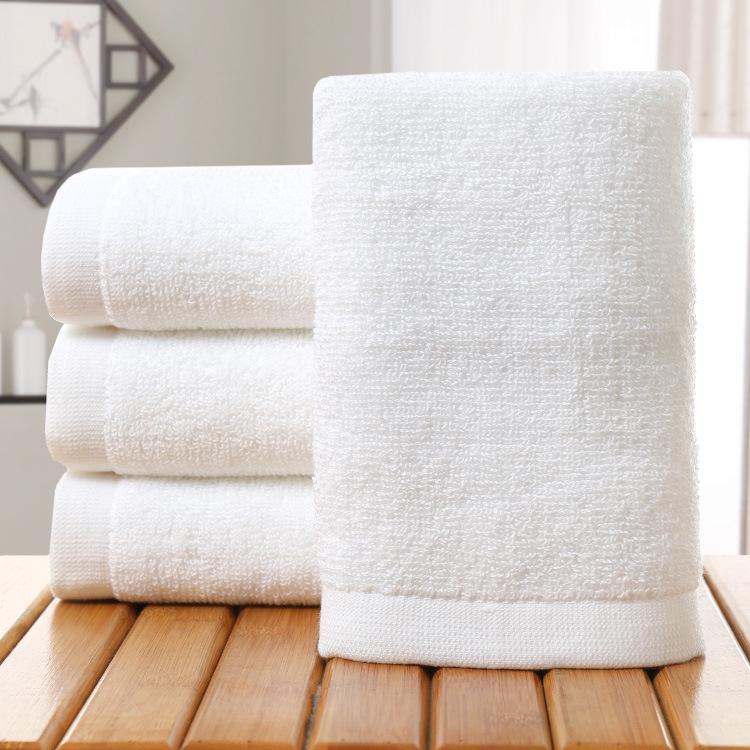 21-Strand Thickened Pure Cotton White Towel for Hotel, B&B, Bathing, Salon - Absorbent Face Towel