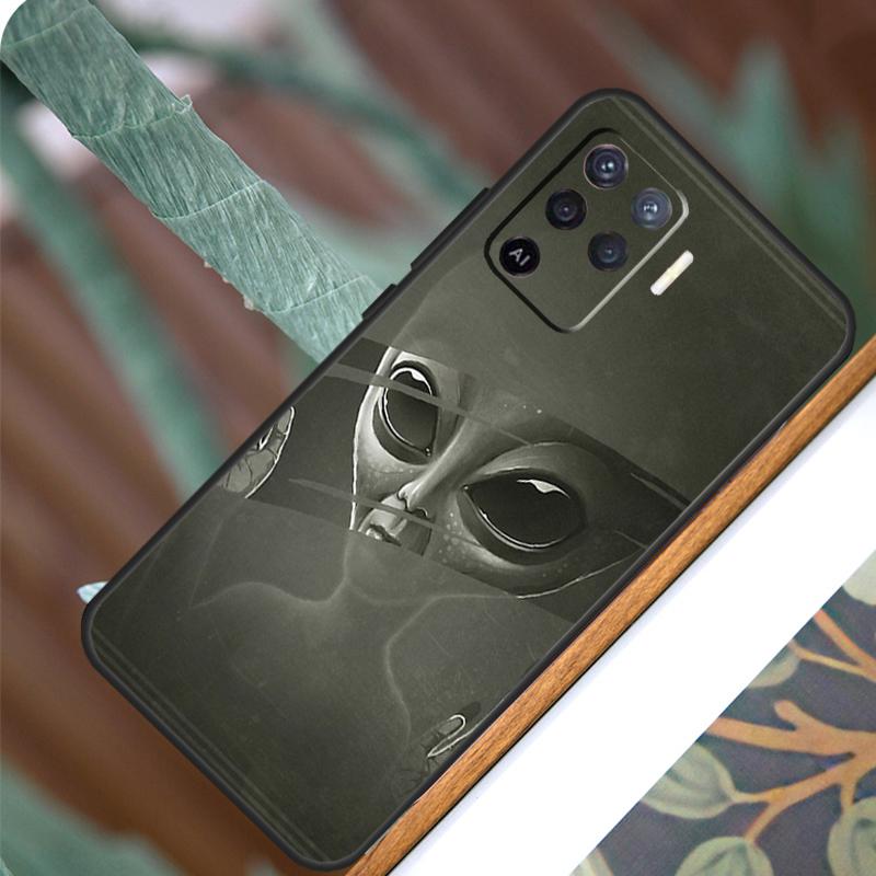 Смешной Инопланетянин Для OPPO A53S A57S A54S A38 A78 A58 A79 A15 A17 A77 A16 A76 A96 A52 A72 A5 A9 A94 A74 Чехол