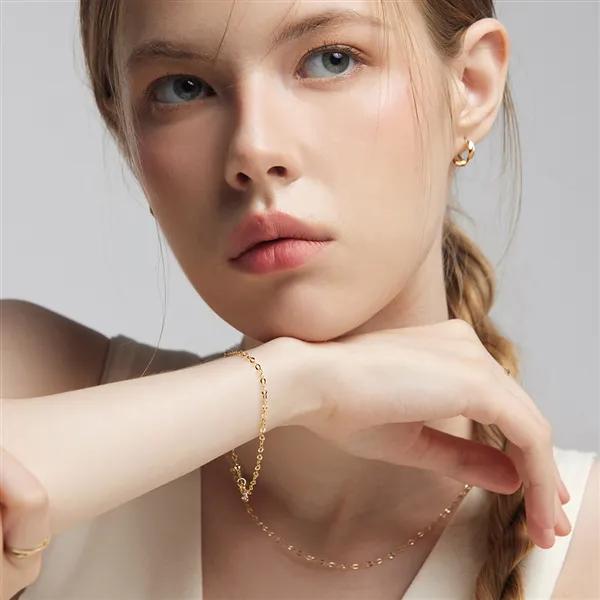 14K Lab Link Chain Bracelet Small