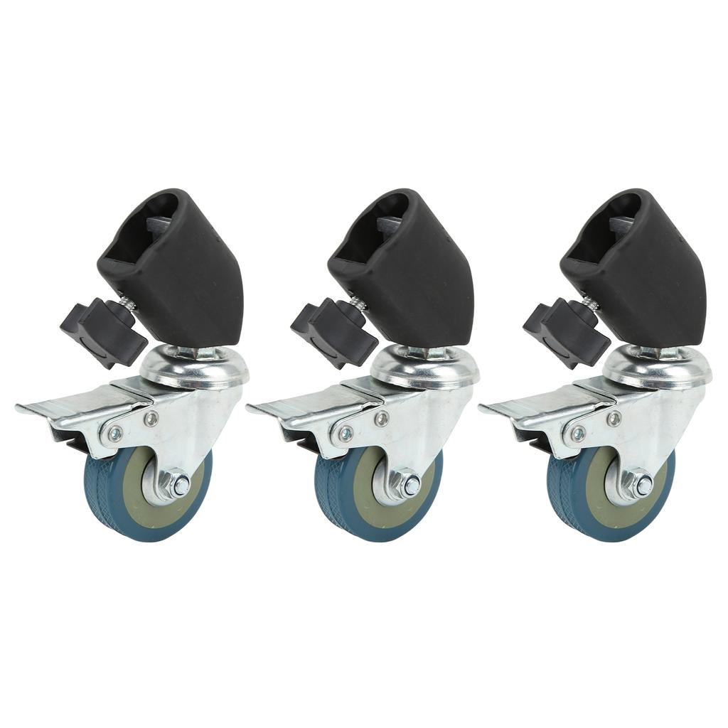 3pcs 22mm Swivel Caster Wheels Set for Photography Light Stand Studio Photo Video Shooting Locking