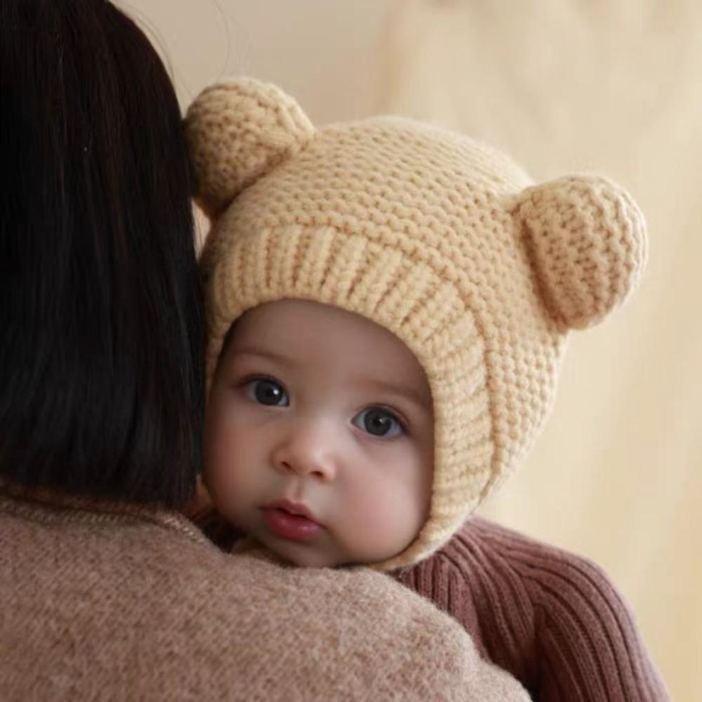 Windproof Pullover Cap Warm Ear Protection Hat New Beanie Hat  for 1-2Y
