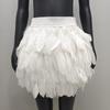 Festival Faux Feather Skirt Punk Gothic Style Hand-Stitched Design Stage Performance Punk Gothic Mini Short Skirt
