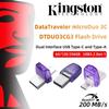 Kingston USB-флеш-накопитель Type-C USB3.2 Gen1 OTG 256 ГБ 128 ГБ/64 ГБ до 200 Мбит/с DTDUO3CG3 Высокоскоростной USB-накопитель с двойным разъемом для телефона и компьютера