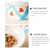 Handmade Cat Elevated Bowl Flat/Slanted Mouth Pet Food Bowl Dog Food Feeder  for Feeding