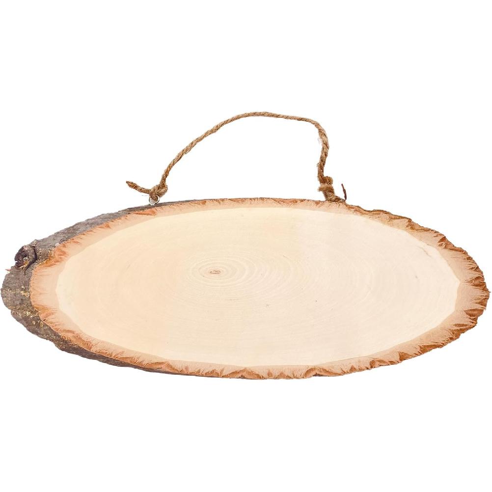 Набор из 6 штук 13-дюймовых овальных деревянных спилов из липы, таблички для подвешивания, для выжигания, росписи, поделок