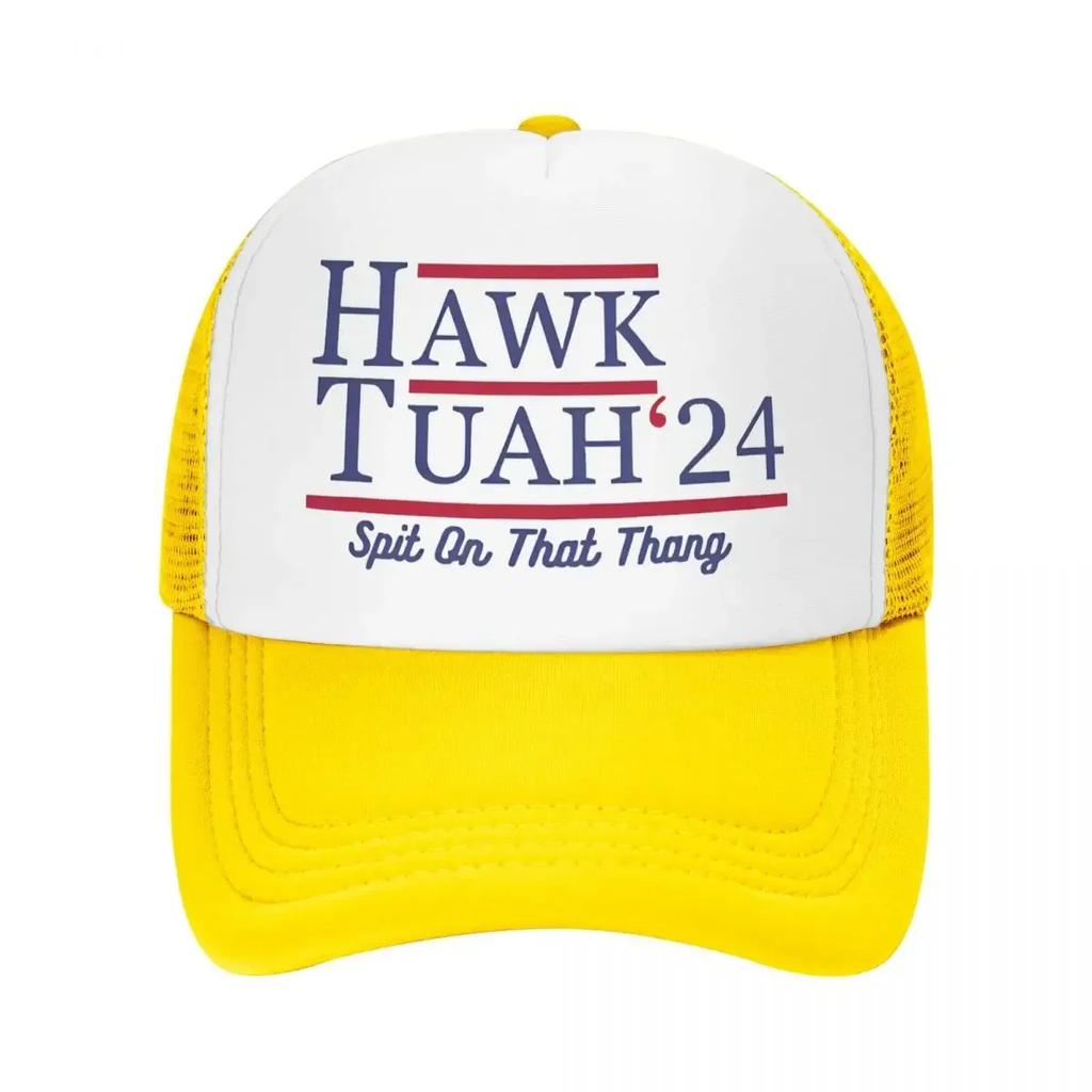 Hawk Tuah Spit On That Thang Trucker Cap Adult Outdoor Funny Hat Sun Hat Racing Cap Breathable Mesh Baseball Cap Summer