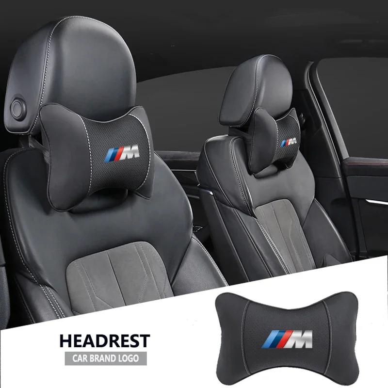 1Pcs Car Seat Headrest Auto Logo Neck Pillow For BMW M X1 X2 X3 X4 X5 X6 X7 F39 G42 G26 F01 F02 F30 F10 E70 E30 E87 E61 G30 G20 ADMVN1