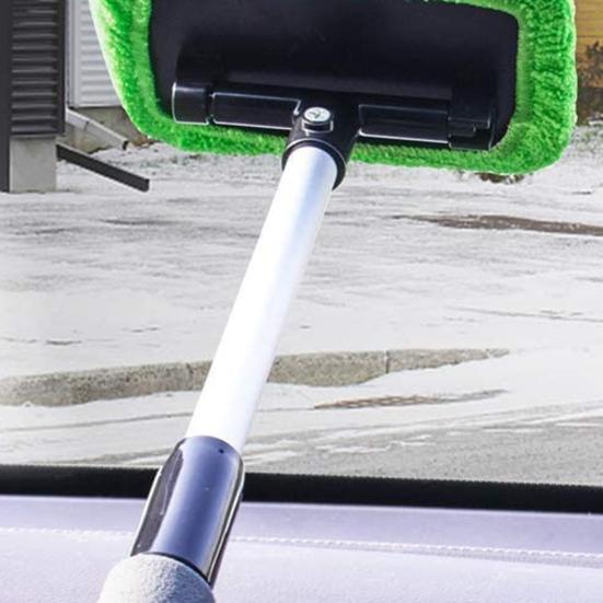 Car Glass Cleaning Brush Windshield Cleaner with 180-Degree Swivel Head Long Handle RV Car Window Cleaning Scrubber