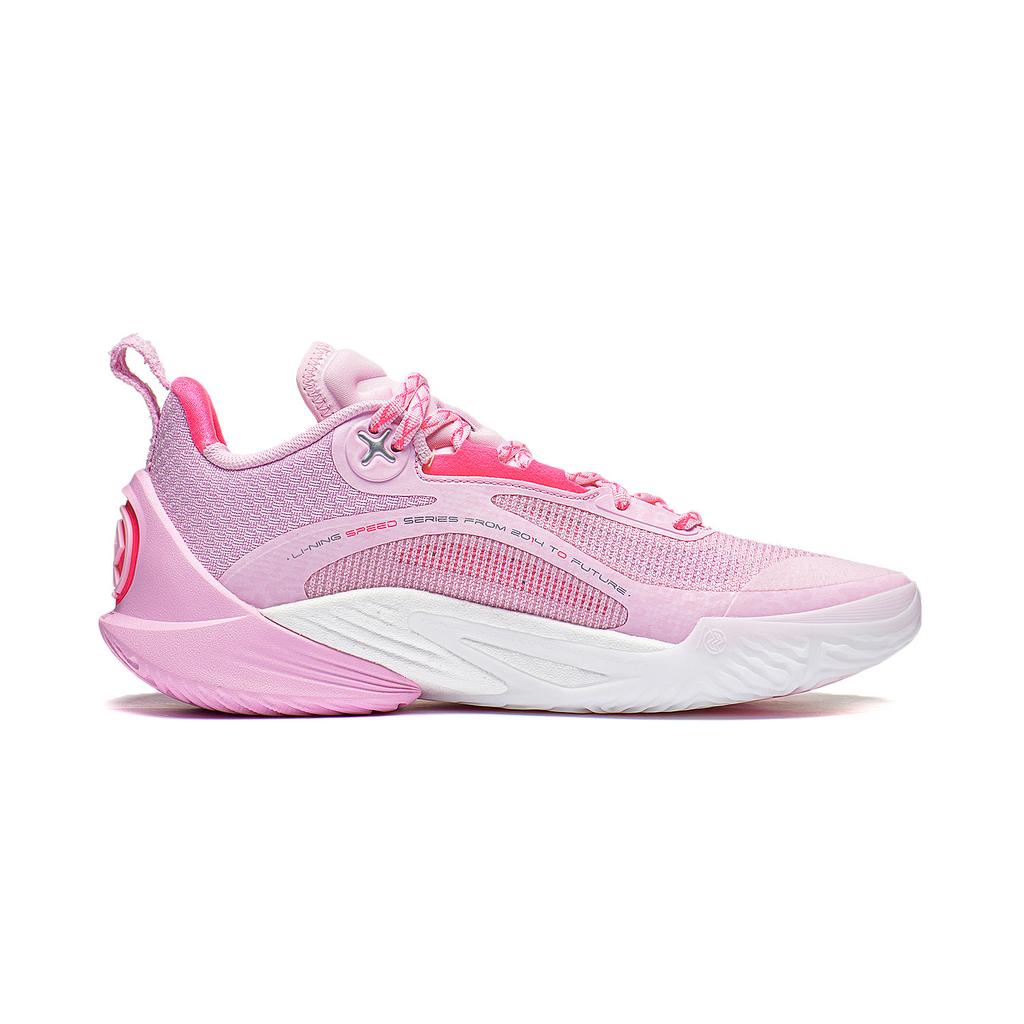 New LiNing Speed 10 Cushioning, Slip Resistant, Abrasion Resistant, Breathable Low Top Basketball Shoes Men's Pink ABAT085-66
