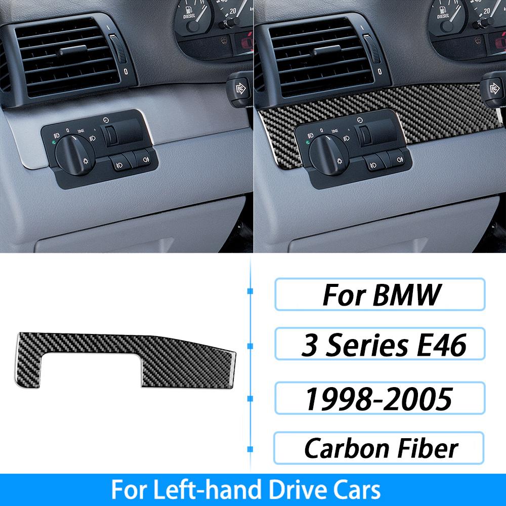 For BMW 3 Series E46 M3 1998-2006 Real Carbon Fiber Gear Shift Air Outlet Vent Window Lift Dashboard Set Car Interior Sticker