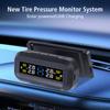 Digital LCD Display Car TPMS Tire Pressure Monitoring System Solar USB Powered Tyre Temperature Monitor Auto Security Alarm