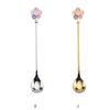 Mixing Spoon 304 Stainless Steel Spoon Home Dessert Spoon Drift Cherry Blossom Spoon Long Handle Spoon