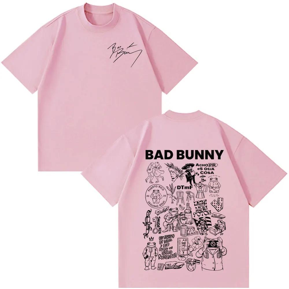 Унисекс Женские Модные Футболки Рэпер Bad Bunny Тур 2026 Debi Tirar Mas Fotos DTMF Мерч Футболка Хлопок Повседневная Винтажные Футболки
