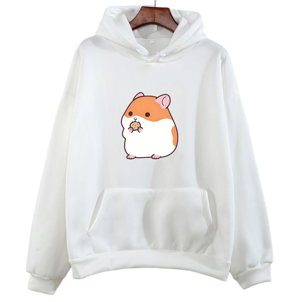 Hamster Hoodie Animal Cartoon Sweatshirts Streetwear Kawaii Cute Winter Pullover Regular Fit for Boys/Girls Long Sleeve Soft Top