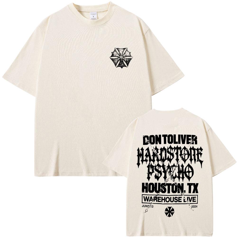 Рэпер Дон Толивер Hardstone Psycho Графическая футболка Мужская Хип-хоп Оверсайз Готическая футболка Мужская Винтажная Панк-рок Футболка
