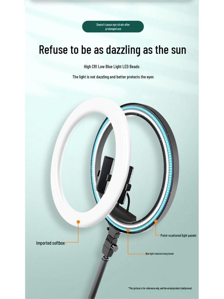 2025 Стойка-кольцо для прямой трансляции и бьюти-селфи - 22-дюймовый держатель для мобильного телефона для инфлюенсеров