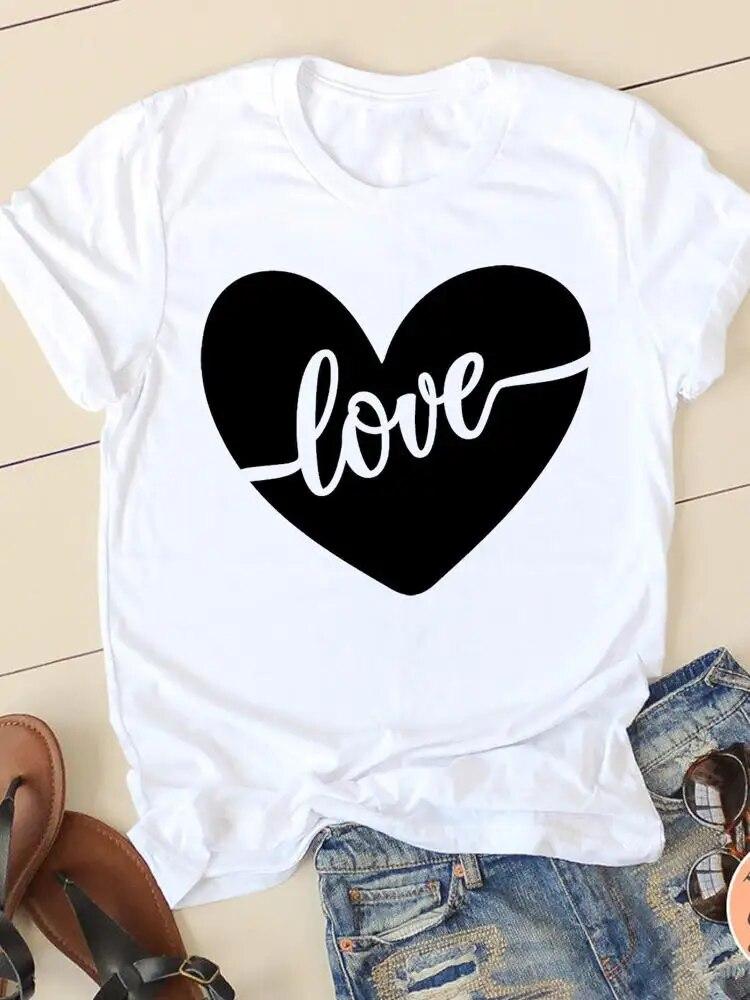 Graphic Tee T-shirts Short Sleeve Ladies Casual Clothing Flamingo Beach 90s Trend Summer Women Fashion Female T Shirt Clothes