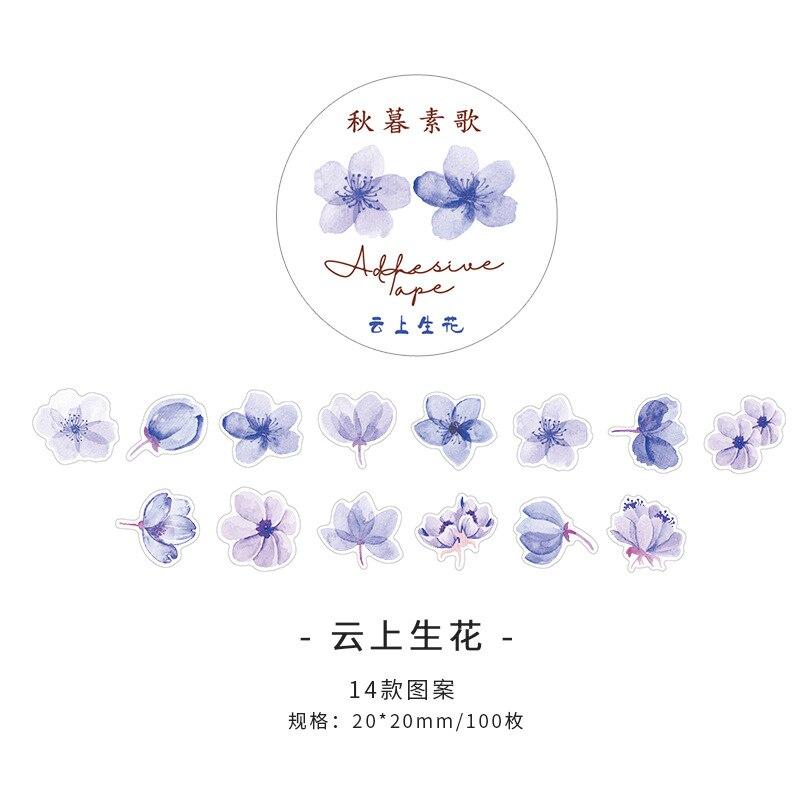 100 шт., осенне-вечерняя серия Suge, лента для коллажей специальной формы, креативная однополосная лента васи, украшения, материалы для самостоятельного изготовления