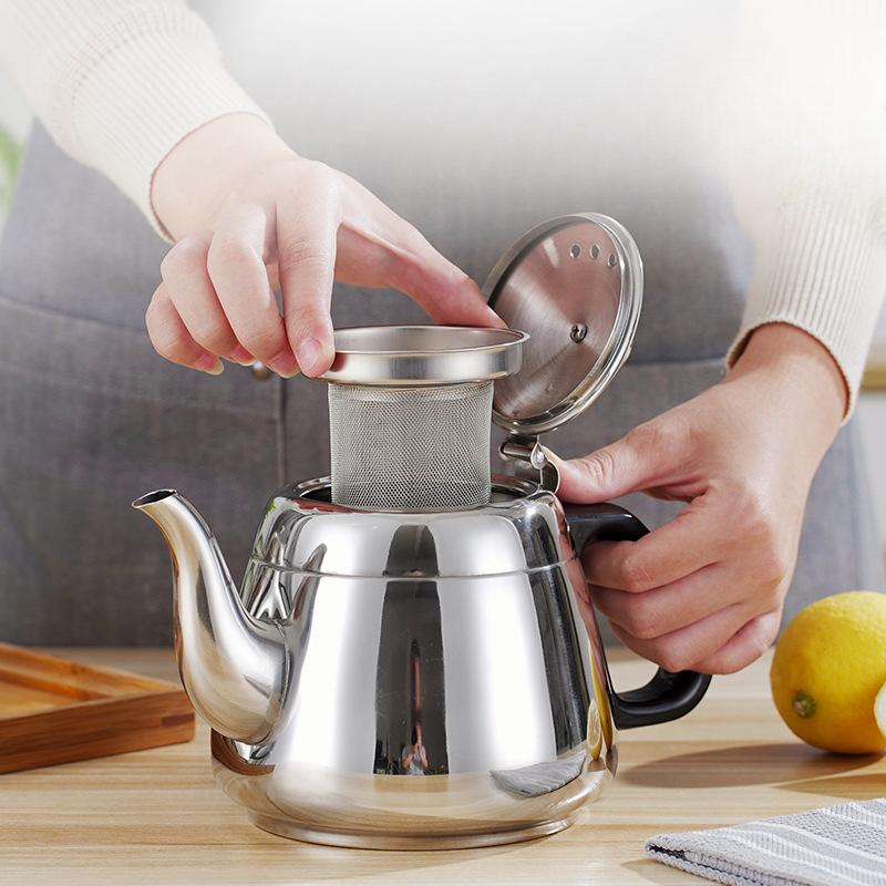 1.2L/1.5L/2L чайник с фильтром нержавеющая сталь ячменный чай чайник портативная плита металлический кофейник газовая индукция домашний кемпинг