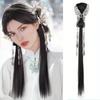 Grasping Clip Ponytail New Chinese Style Grab Clip Tassel Butterfly Ponytail Ancient Style Low Tie Long Braid Wig