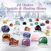 24pc Advent Calendar Crystals Adult-24 Days Chakra Crystals&Healing Stones,Christmas Countdown Calendar Natural Stones Crystals Journey For Girls Boys