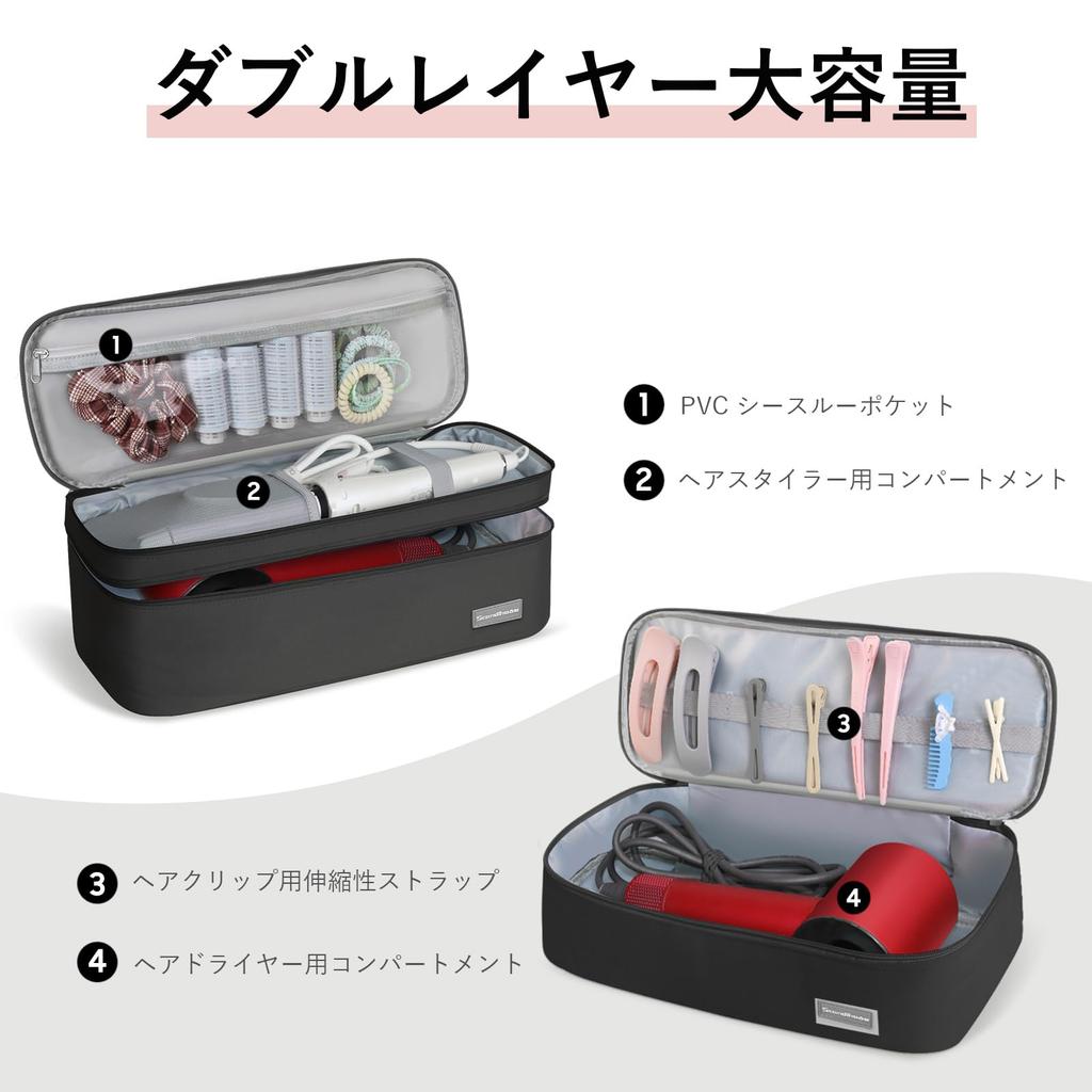 SEPWIK Футляр для хранения фена Портативный двухслойный дорожный органайзер Водонепроницаемая сумка для хранения щипцов для завивки Инструменты для волос Принадлежности для волос Инструменты для укладки волос