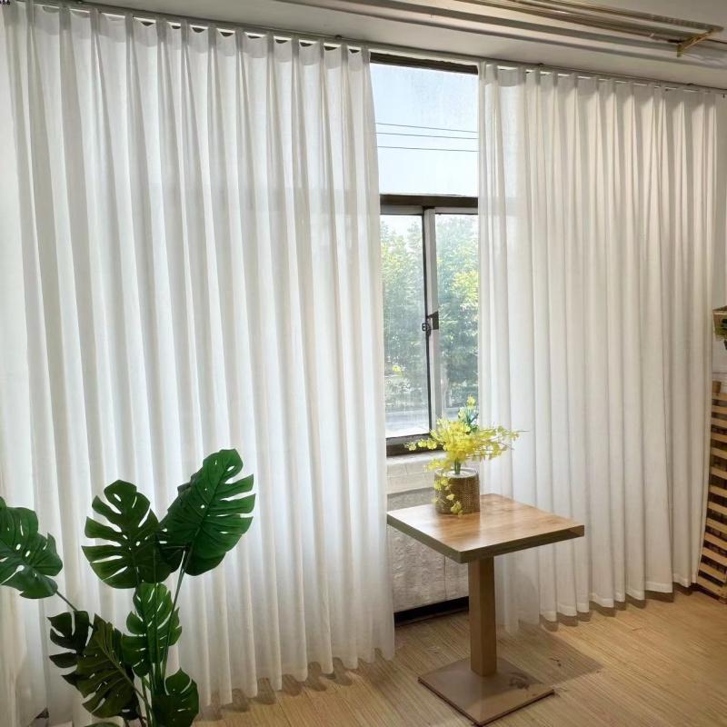 Solid Color White Sheer Window Curtains Elegant Window Tulle Voile Panels Hook,Draperies Treatment for Bedroom Living Room,1PC