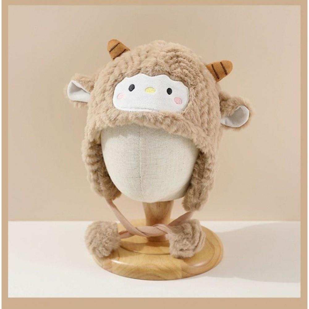 Plush Baby Knitted Hat Breathable Lamb Pullover Cap Cute Ear Protection Hat Winter